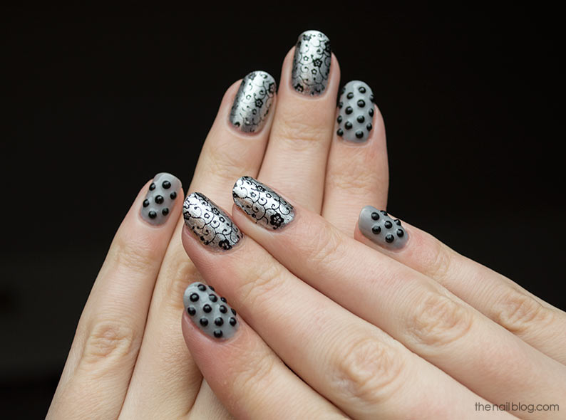 grey-scale manicure Konad