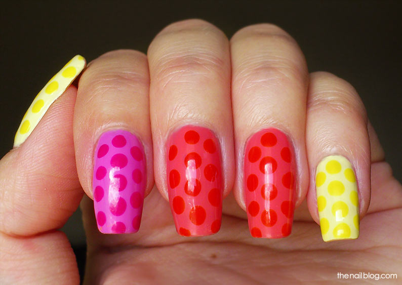 Pastel polka dot manicure